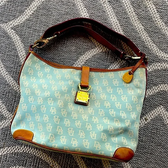 Dooney & Bourke Large signature Hobo bag leather /  blue  rare - Picture 2 of 12